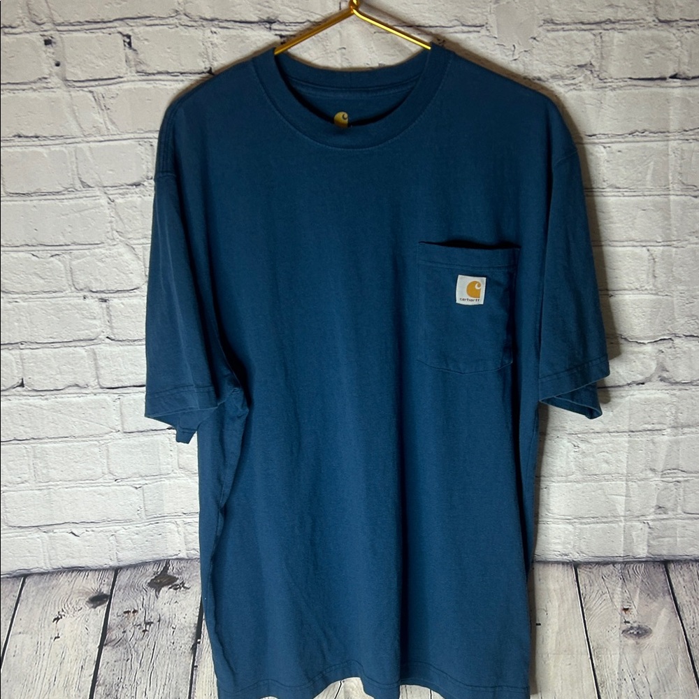Carhartt Men's Deep Blue Short Sleeve Tee size large